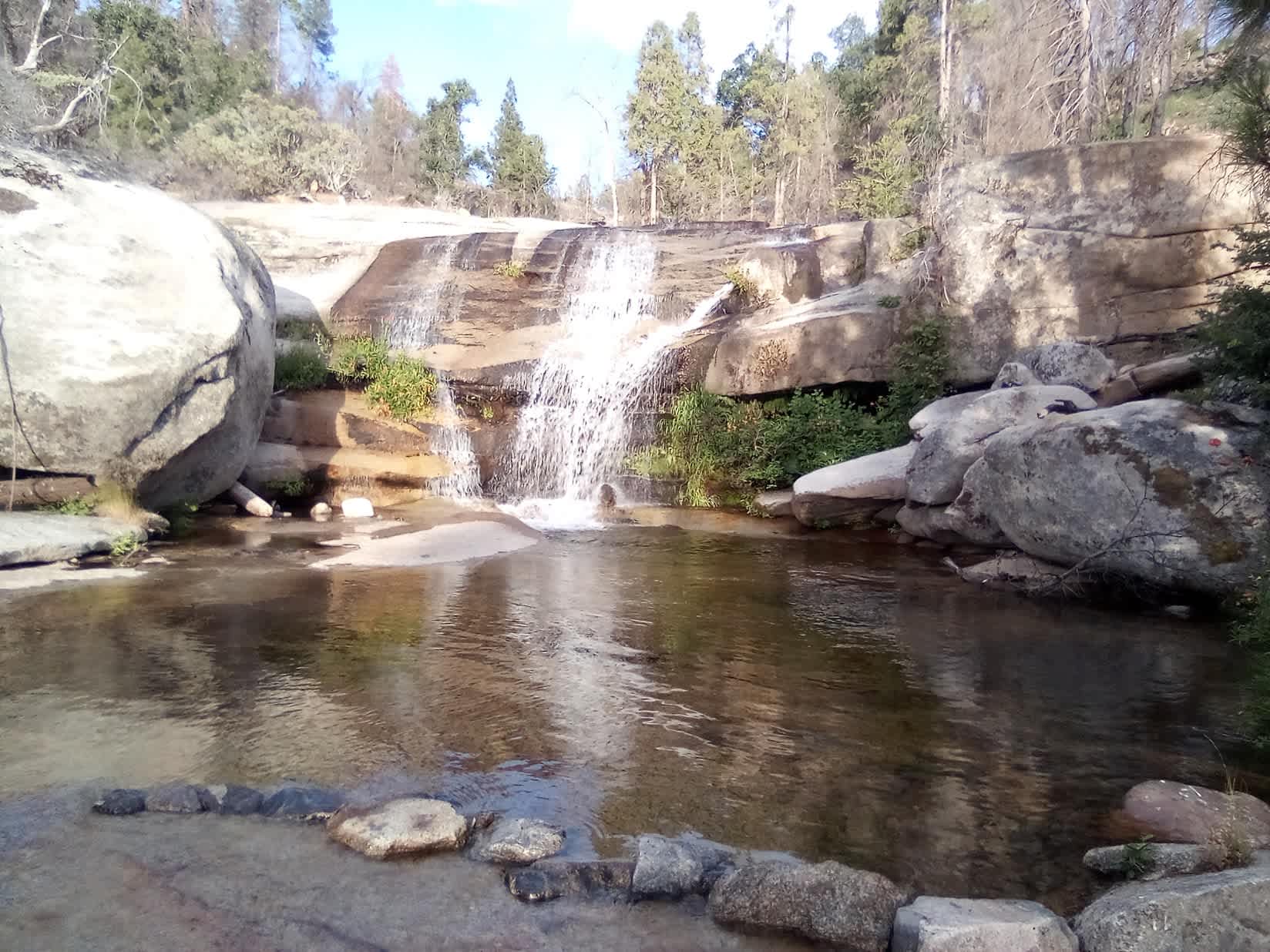 Campsite at Musick Creek Falls waterfall camping